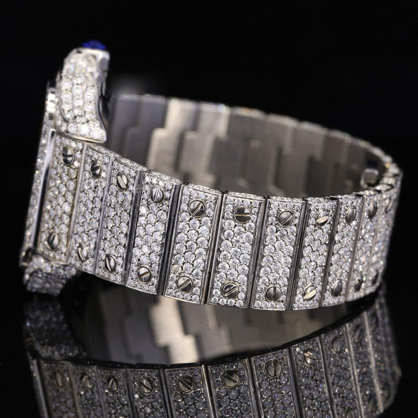 Automatic Fully Iced Out Moissanite Watch for Men – Luxury VVS Bust down Bling Watch with Sapphire Crystal Glass
