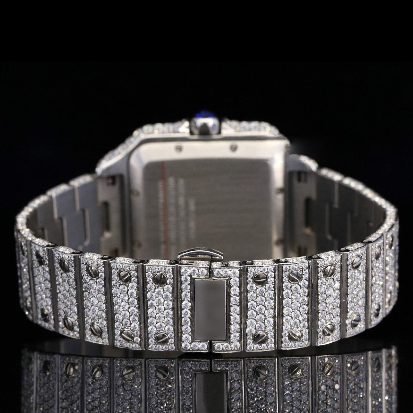 Automatic Fully Iced Out Moissanite Watch for Men – Luxury VVS Bust down Bling Watch with Sapphire Crystal Glass