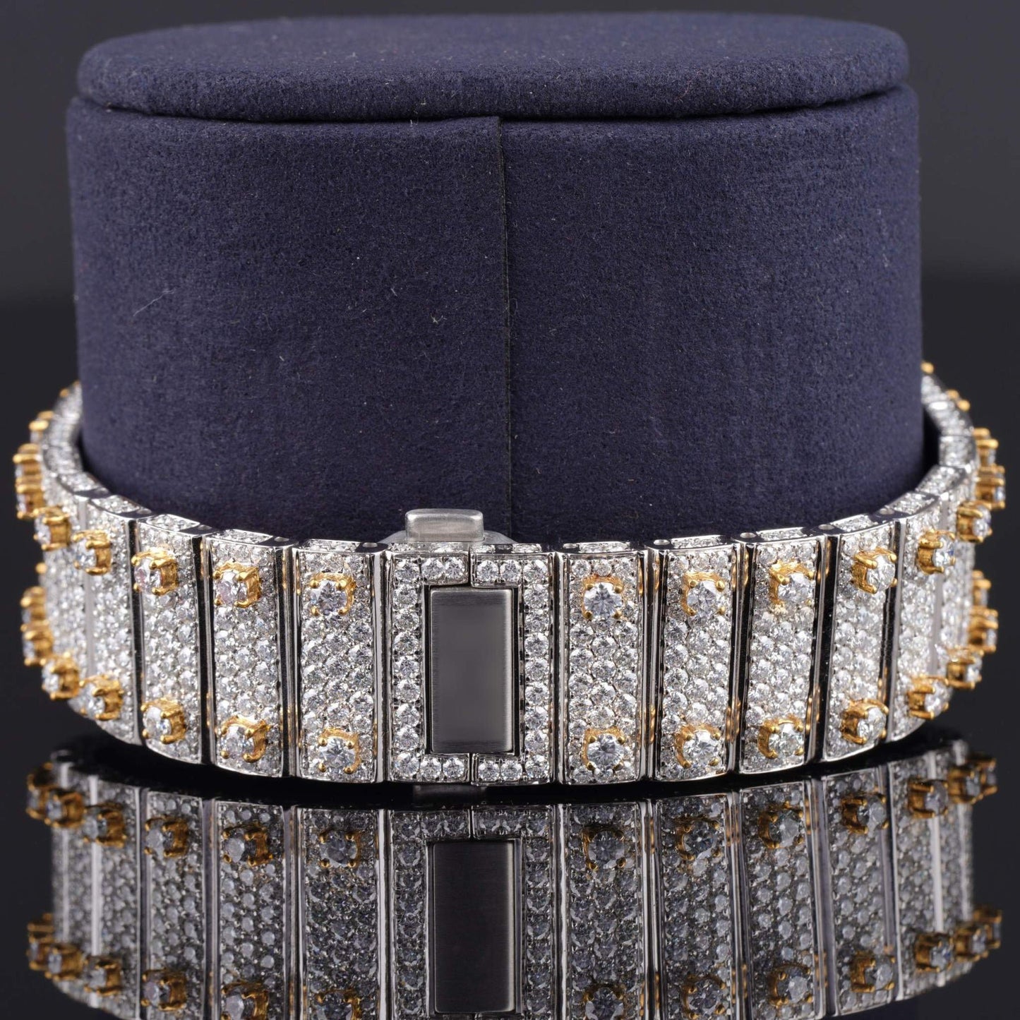 Automatic Roman Numeral Moissanite Watch – Luxury Iced Out VVS Bustdown Bling Watch with Automatic Movement for Men