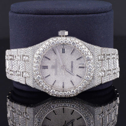 Classic Moissanite Diamond Iced Out Bust Down Watch – Luxury VVS Automatic Bling Watch for Men with Timeless Design