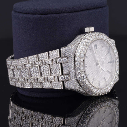 Classic Moissanite Diamond Iced Out Bust Down Watch – Luxury VVS Automatic Bling Watch for Men with Timeless Design