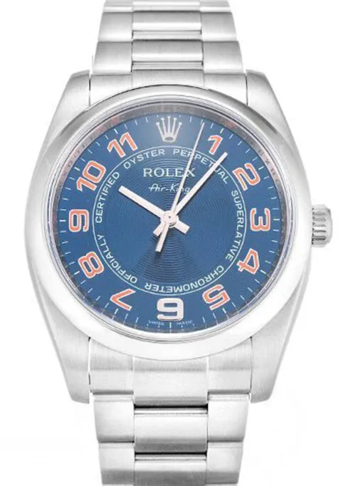 "Ro Air-King 34mm Blue Dial Oyster Perpetual Stainless Steel Watch – Swiss ETA Automatic Movement Super Clone"