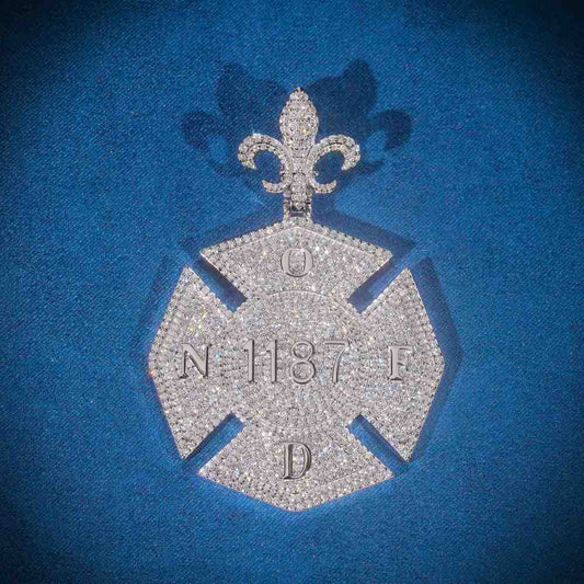 “1187” Custom Moissanite Circle Pendant – Iced Out Diamond-Look Personalized Hip Hop Necklace Jewelry