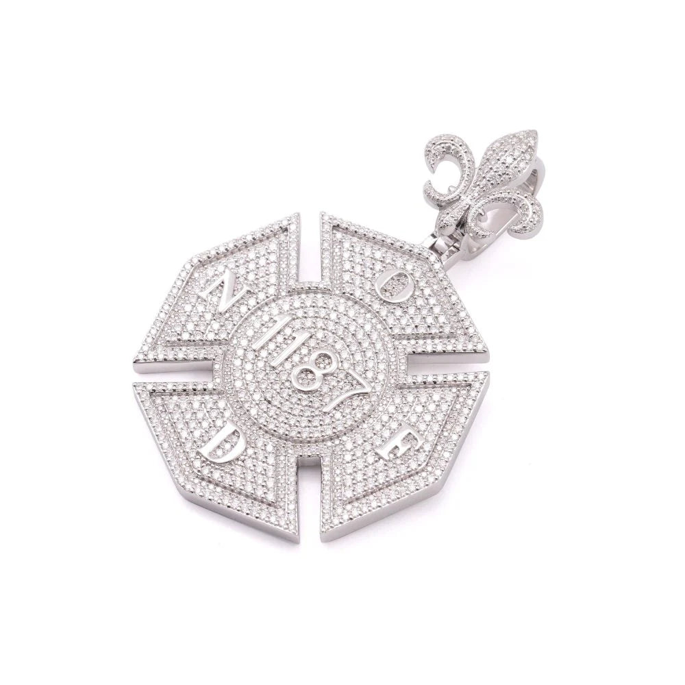 “1187” Custom Moissanite Circle Pendant – Iced Out Diamond-Look Personalized Hip Hop Necklace Jewelry