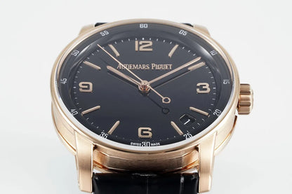 "A' P Code 11.59 41mm 15210 RG Black Dial on Black Leather Strap Luxury Watch – Swiss ETA Automatic 1:1 Super Clone Replica"