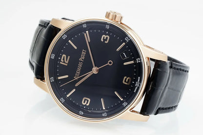 "A' P Code 11.59 41mm 15210 RG Black Dial on Black Leather Strap Luxury Watch – Swiss ETA Automatic 1:1 Super Clone Replica"