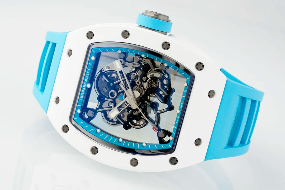 "Richa Mille RM055 Blue Ceramic Skeleton Dial 42mm Men’s Watch – Swiss ETA Automatic Movement 1:1 Super Clone Replica"