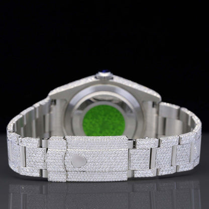Luxury Fully Iced Out Moissanite Watch – VVS Diamond Bust down Automatic Bling Watch for Men with High-End Design