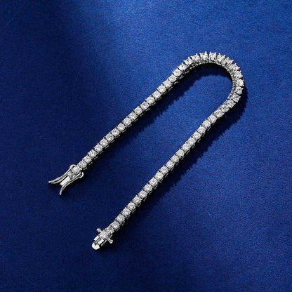 3mm Moissanite Tennis Bracelet in White Gold – Iced Out VVS Diamond-Look Unisex Luxury Jewelry