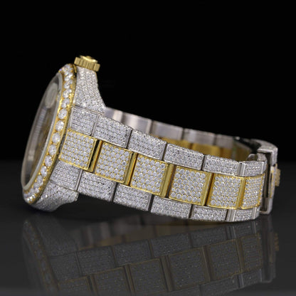 Hip Hop Fully Iced Out Moissanite Watch – Luxury VVS Diamond Bustdown Bling Watch with Automatic Movement for Men