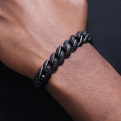 10MM Moissanite Micro Paved Cuban Link Bracelet – Iced Out VVS Diamond-Look Hip Hop Jewelry for Men & Women"