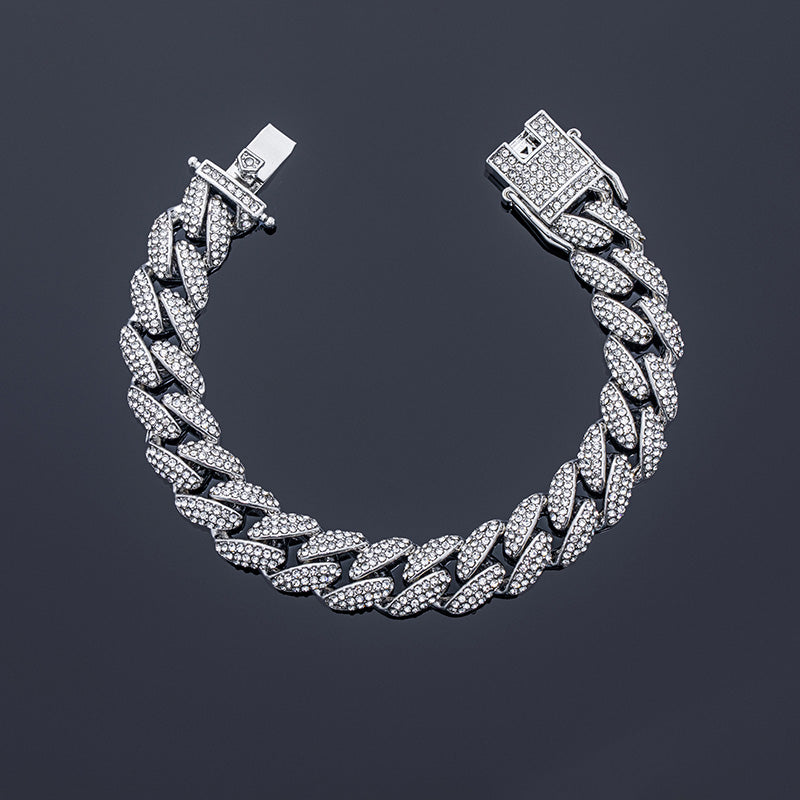 10MM Moissanite Micro Paved Cuban Link Bracelet – Iced Out VVS Diamond-Look Hip Hop Jewelry for Men & Women"