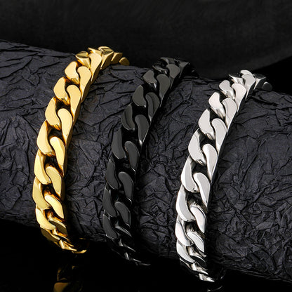 "10mm Moissanite Stainless Steel Miami Cuban Link Bracelet – Iced Out VVS Diamond-Look Hip Hop Jewelry for Men & Women"