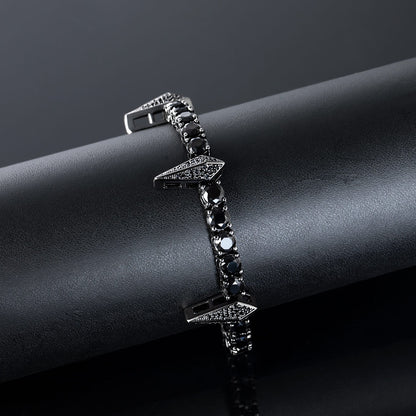 5mm Moissanite Fight Tooth and Claw Tennis Bracelet in Black Gold – Iced Out VVS Diamond-Look Statement Jewelry for Men & Women