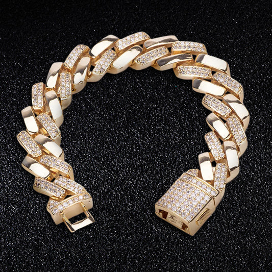 "10mm Moissanite Cuban Link Bracelet – Iced Out VVS Diamond-Look Hip Hop Jewelry for Men & Women"