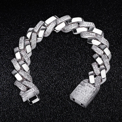 "10mm Moissanite Cuban Link Bracelet – Iced Out VVS Diamond-Look Hip Hop Jewelry for Men & Women"