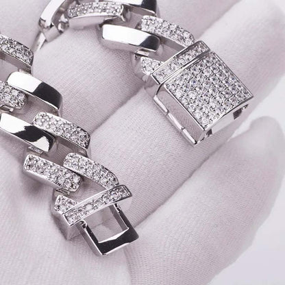 "10mm Moissanite Cuban Link Bracelet – Iced Out VVS Diamond-Look Hip Hop Jewelry for Men & Women"