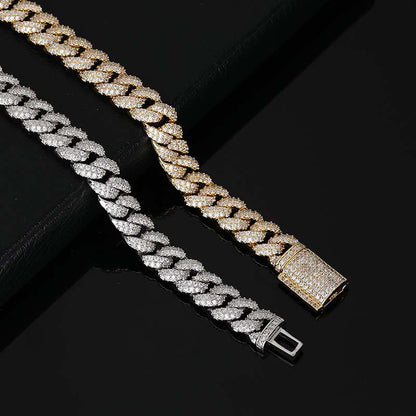 10MM "Moissanite Micro Paved Miami Cuban Link Bracelet – Iced Out VVS Diamond-Look Hip Hop Jewelry for Men & Women"