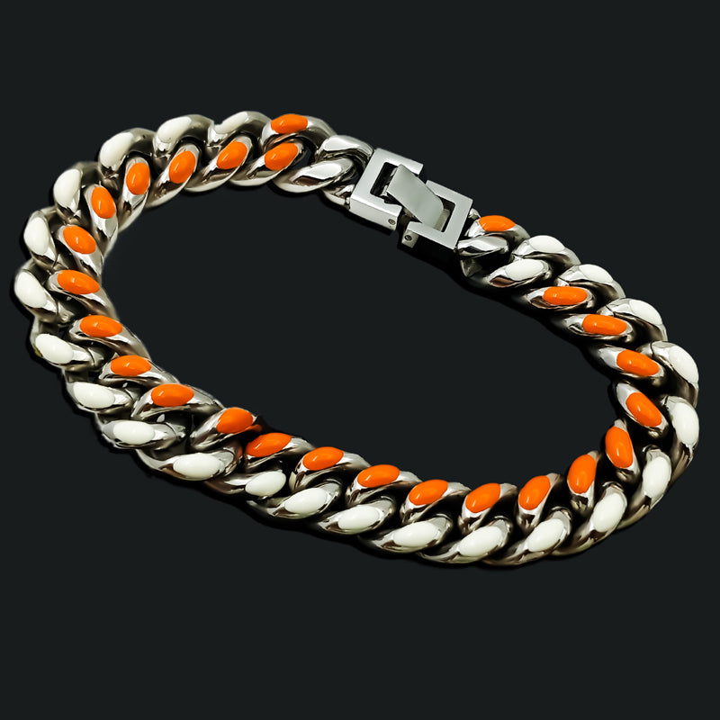 10mm Moissanite Multicolor Enamel Cuban Link Bracelet – Iced Out VVS Diamond-Look Hip Hop Jewelry for Men & Women"