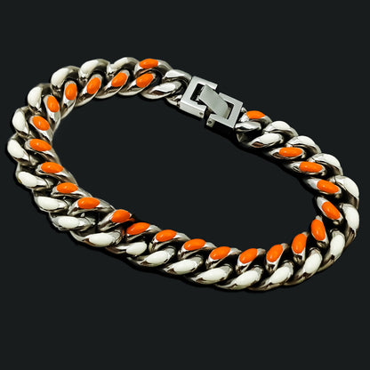 10mm Moissanite Multicolor Enamel Cuban Link Bracelet – Iced Out VVS Diamond-Look Hip Hop Jewelry for Men & Women"