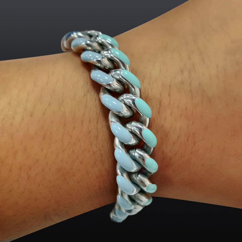 10mm Moissanite Multicolor Enamel Cuban Link Bracelet – Iced Out VVS Diamond-Look Hip Hop Jewelry for Men & Women"