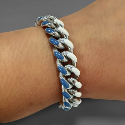10mm Moissanite Multicolor Enamel Cuban Link Bracelet – Iced Out VVS Diamond-Look Hip Hop Jewelry for Men & Women"