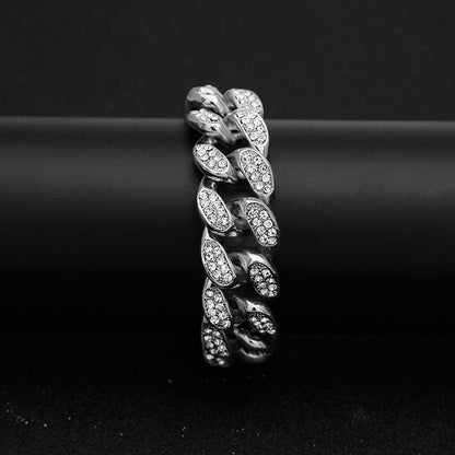 14mm Moissanite Iced Out Miami Cuban Link Bracelet – VVS Diamond-Look Hip Hop Jewelry for Men & Women"