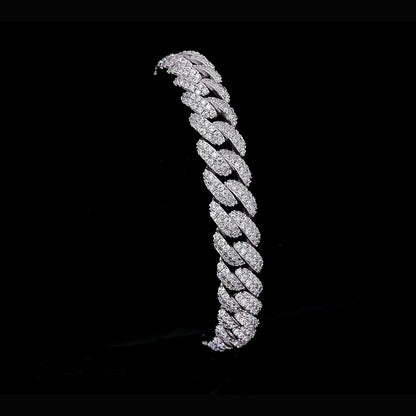 10MM "Moissanite Micro Paved Miami Cuban Link Bracelet – Iced Out VVS Diamond-Look Hip Hop Jewelry for Men & Women"