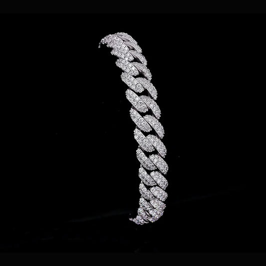 10MM "Moissanite Micro Paved Miami Cuban Link Bracelet – Iced Out VVS Diamond-Look Hip Hop Jewelry for Men & Women"