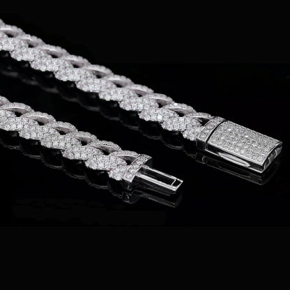 10MM "Moissanite Micro Paved Miami Cuban Link Bracelet – Iced Out VVS Diamond-Look Hip Hop Jewelry for Men & Women"