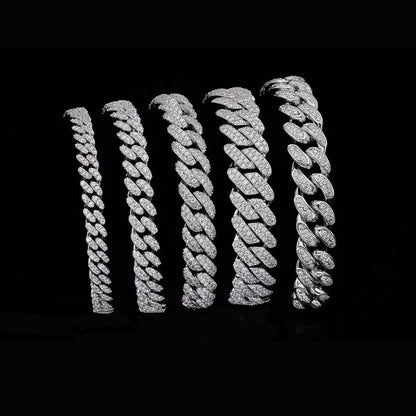 10MM "Moissanite Micro Paved Miami Cuban Link Bracelet – Iced Out VVS Diamond-Look Hip Hop Jewelry for Men & Women"
