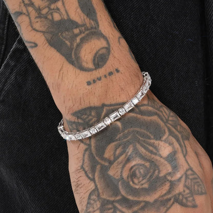 "5mm Moissanite Baguette & Round Stone Tennis Bracelet – Iced Out VVS Diamond-Look Unisex Luxury Jewelry"          Ask ChatGPT