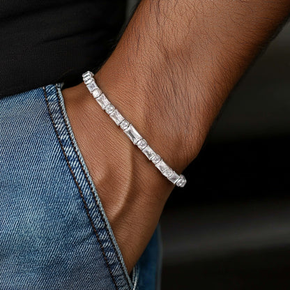 "5mm Moissanite Baguette & Round Stone Tennis Bracelet – Iced Out VVS Diamond-Look Unisex Luxury Jewelry"          Ask ChatGPT