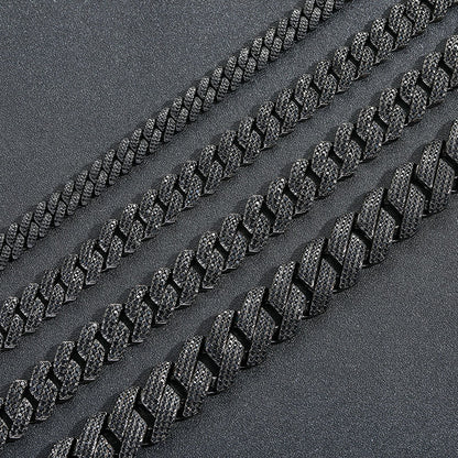 10mm Moissanite Iced Out Miami Cuban Link Bracelet in Black Gold – VVS Diamond-Look Hip Hop Jewelry for Men & Women