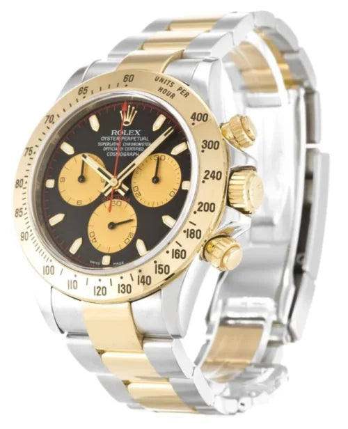 "Ro Daytona Cosmograph 40mm Two-Tone Gold & Stainless Steel Black Dial Luxury Men’s Chronograph Watch – Swiss ETA Automatic Super Clone Replica"