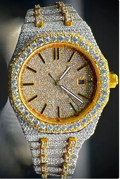 MW Luxury Round Dial VVS Moissanite Iced Out Hip Hop Stainless Steel Watch MW_AP1010