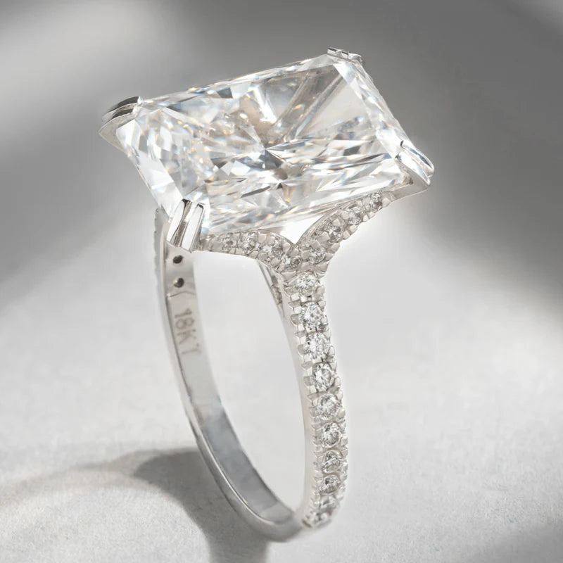 Radiant Cut Moissanite Engagement Ring for Women – Solitaire Promise & Anniversary Ring in 925 Sterling Silver – Elegant Bridal Jewelry