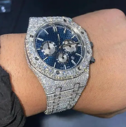 MW Premium Round Dial VVS Moissanite Watch Iced Out Hip Hop Watch MW_AP1025