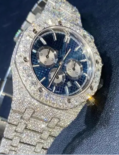 MW Premium Round Dial VVS Moissanite Watch Iced Out Hip Hop Watch MW_AP1025