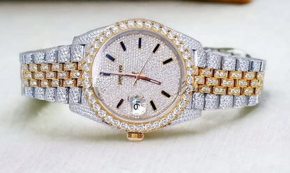 MW  Premium Roman  Dial  Iced Out VVS Moissanite Stainless Steel  Diamond Hip Hop Bust Down Watch  Studded Watch Automatic Movement Watch Fully Iced out Watch MW_R1027