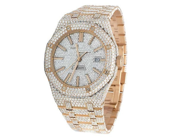 MW Classic Round Dial VVS Moissanite  Stainless Steel Watch Iced Out Hip Hop Watch MW_AP1053