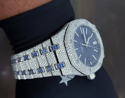 MW Lavish Shinny Round Dial VVS Moissanite  Stainless Steel Watch Iced Out Hip Hop Watch MW_AP1056