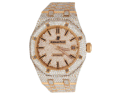 Classic Moissanite Diamond Iced Out Bust Down Automatic Watch