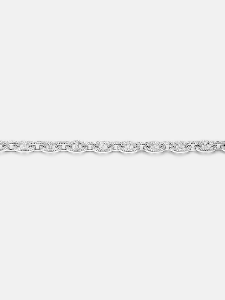 MW Unique VVS Moissanite 925 Sterling Silver 8MM G-Link Bracelet Hip Hop MW_CB1033