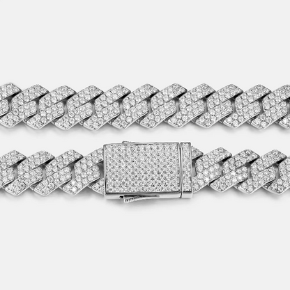 MW Lavish 10MM Prong Cuban 925 Sterling Silver VVS Moissanite  Link Bracelet Hip Hop MW_CB1035