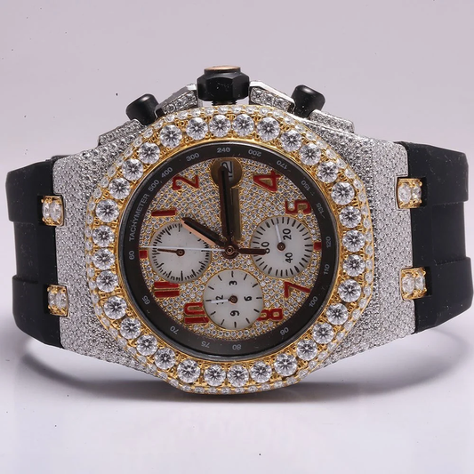 MW Lavish Shinny Round Dial VVS Moissanite Watch Iced Out Hip Hop Watch MW_AP1014