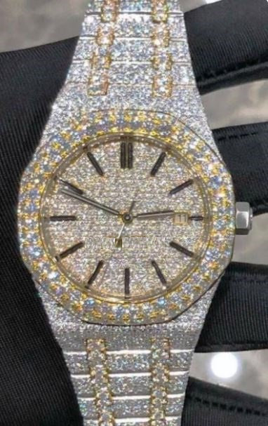 MW Beautiful Round Dial VVS Moissanite Premium Watch Iced Out Hip Hop Watch MW_AP1013