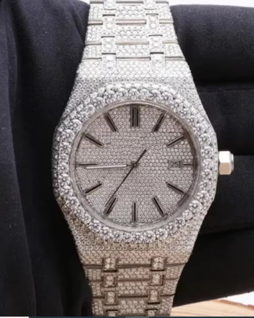 MW Classic Round Dial VVS Moissanite  Stainless Steel Watch Iced Out Hip Hop Watch MW_AP1040