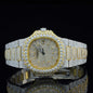 Classic Two-Tone Moissanite Diamond Watch – Luxury Fully Iced Out VVS Automatic Buss Down Bling Watch for Men