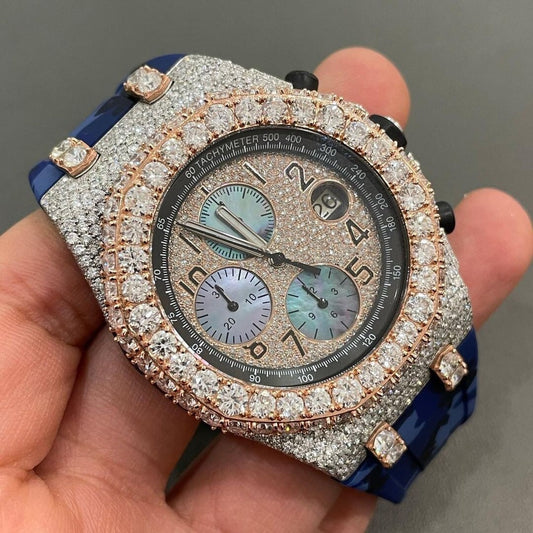 MW Unique Round Dial VVS Moissanite Watch Iced Out Hip Hop Watch MW_AP1052